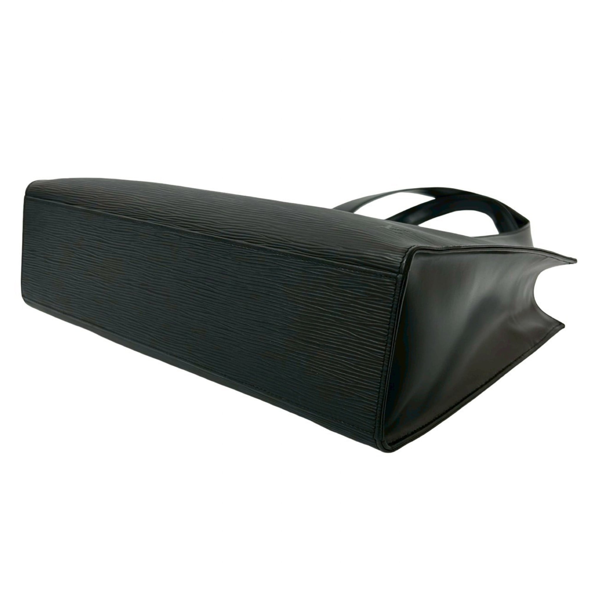 Louis Vuitton Black Leather Handbag Shoulder Bag Tote Bag