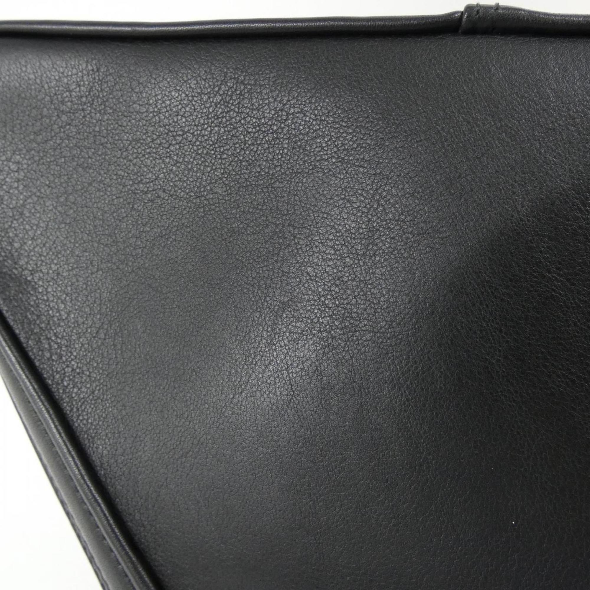 Balenciaga Black Yellow Leather Handbag Pochette