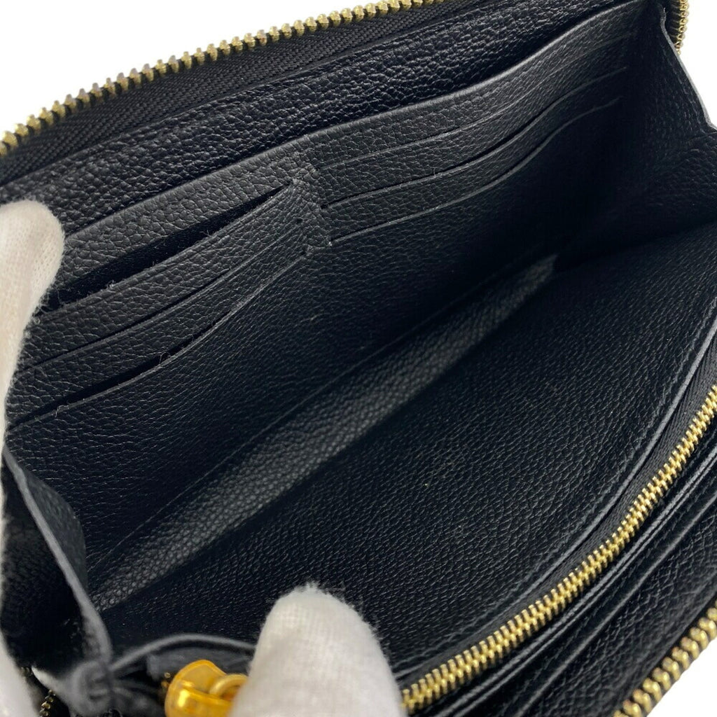 Louis Vuitton Beige Black Leather Long Wallet