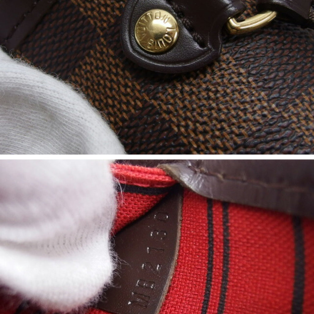 Louis Vuitton Brown Damier Canvas Leather Handbag Tote Bag