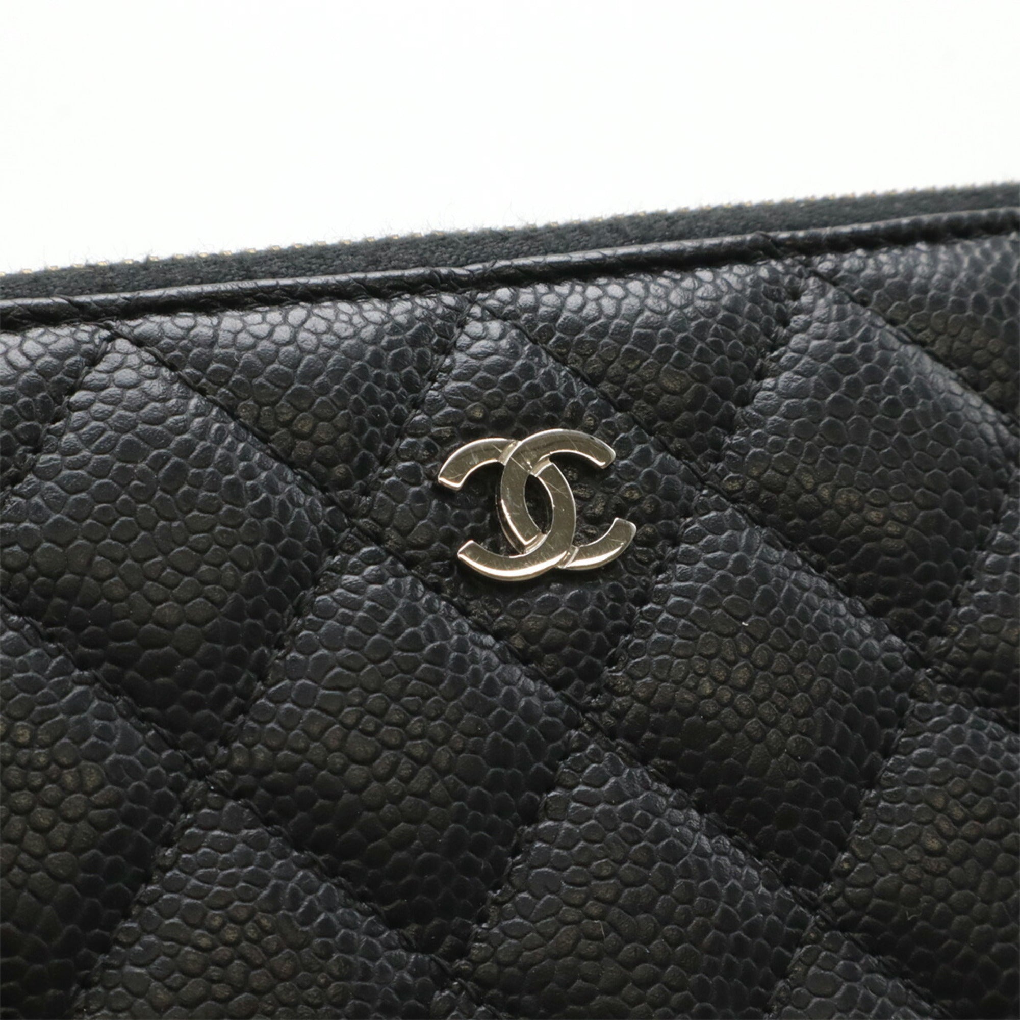 Chanel Matelasse Black Grained Calfskin Long Wallet (Bi-Fold)