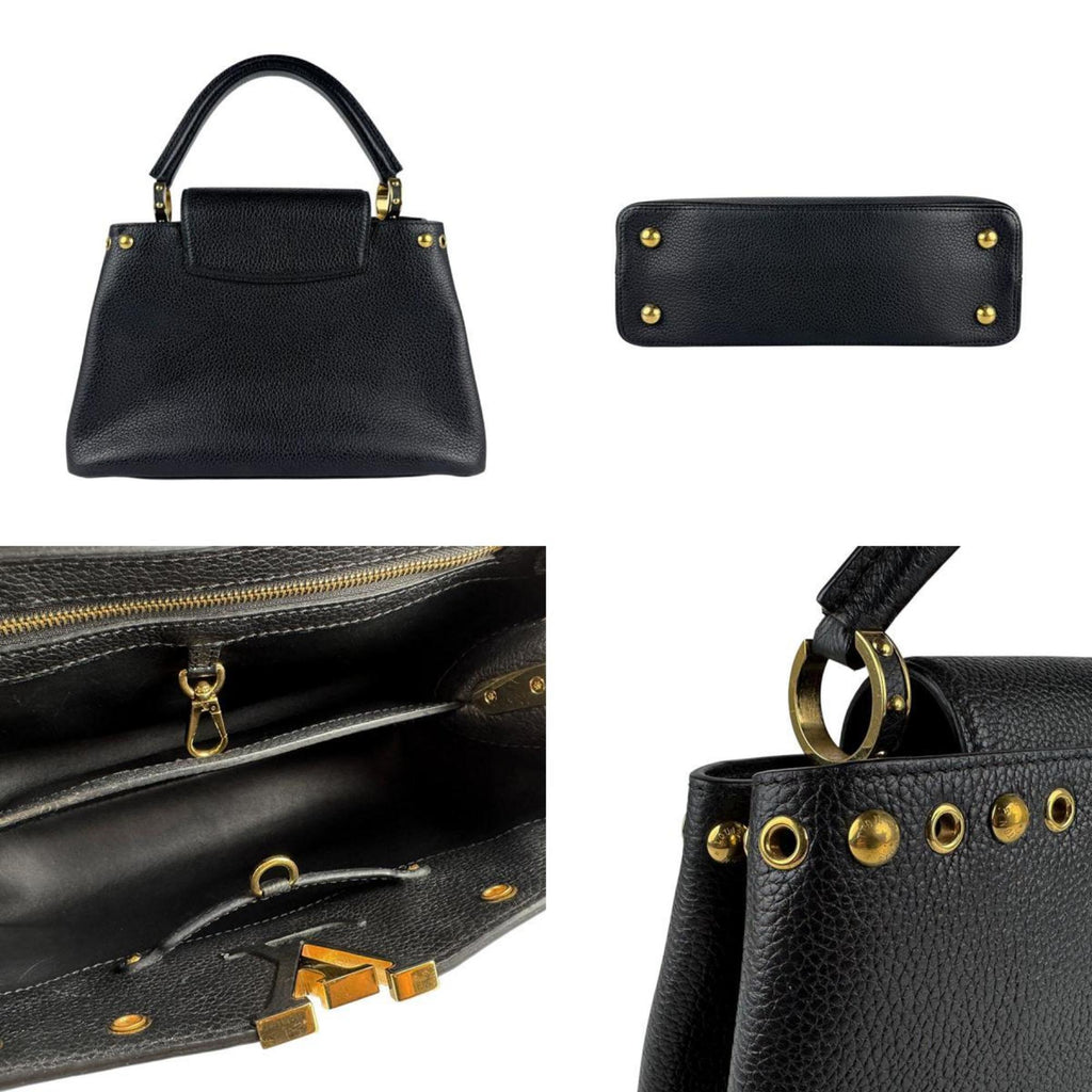 Louis Vuitton Black Leather Handbag Shoulder Bag