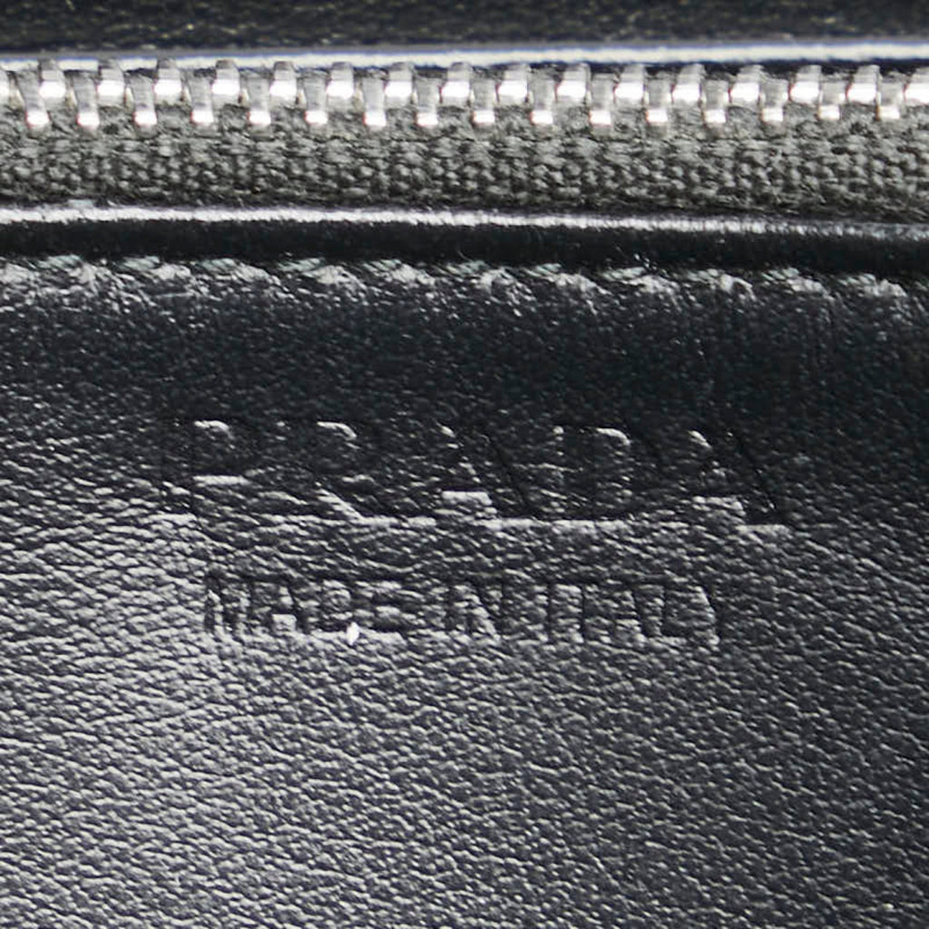 Prada Black Leather Long Wallet (Bi-Fold)