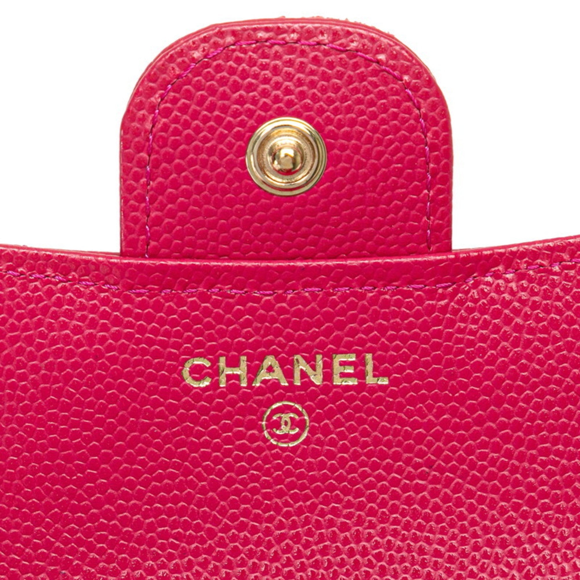 Chanel Pink Grained Calfskin Wallet (Bi-Fold)