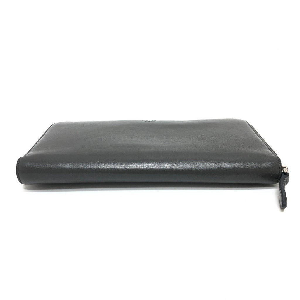 Fendi Gray Leather Long Wallet (Bi-Fold)