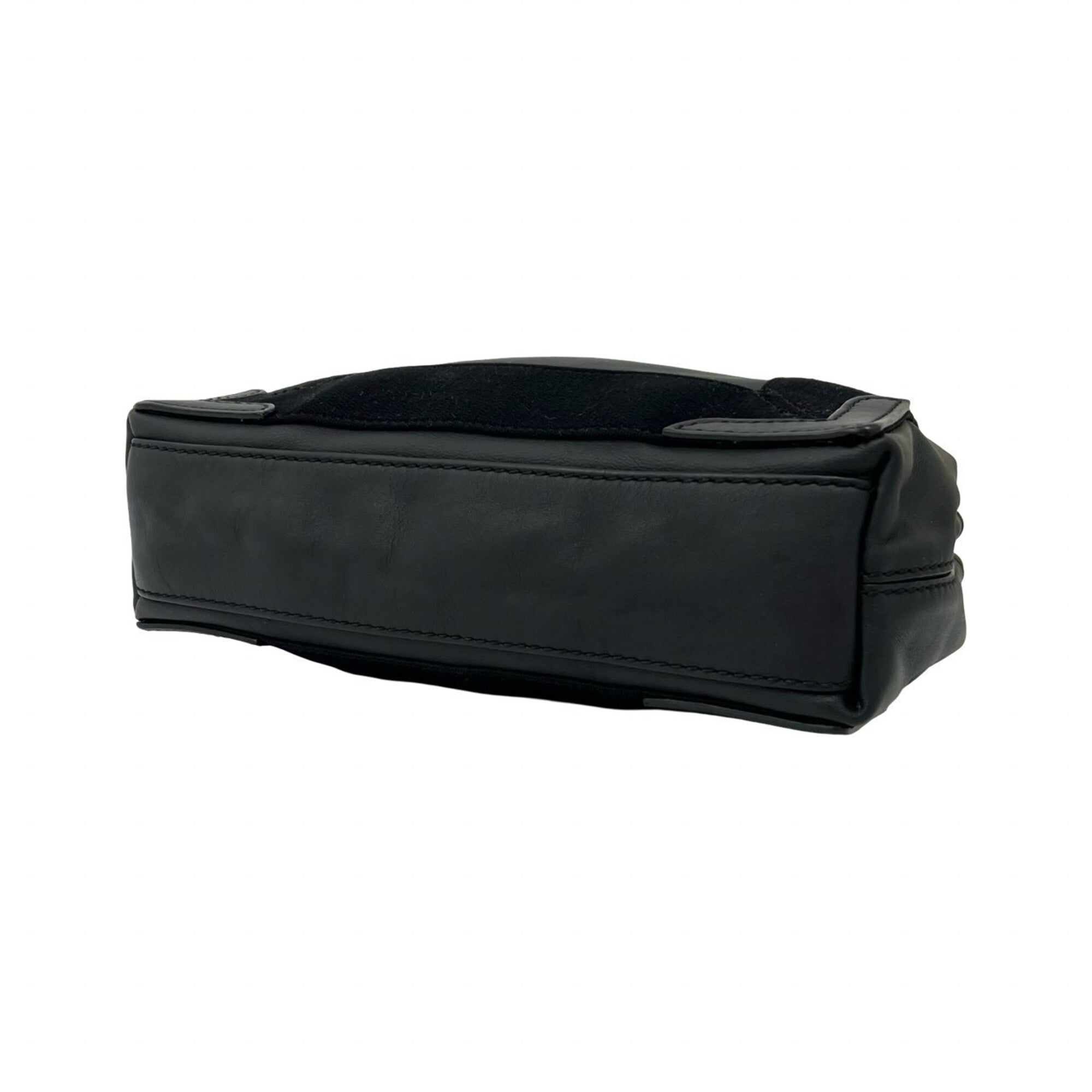 Balenciaga Black Leather Handbag Pouch Shoulder