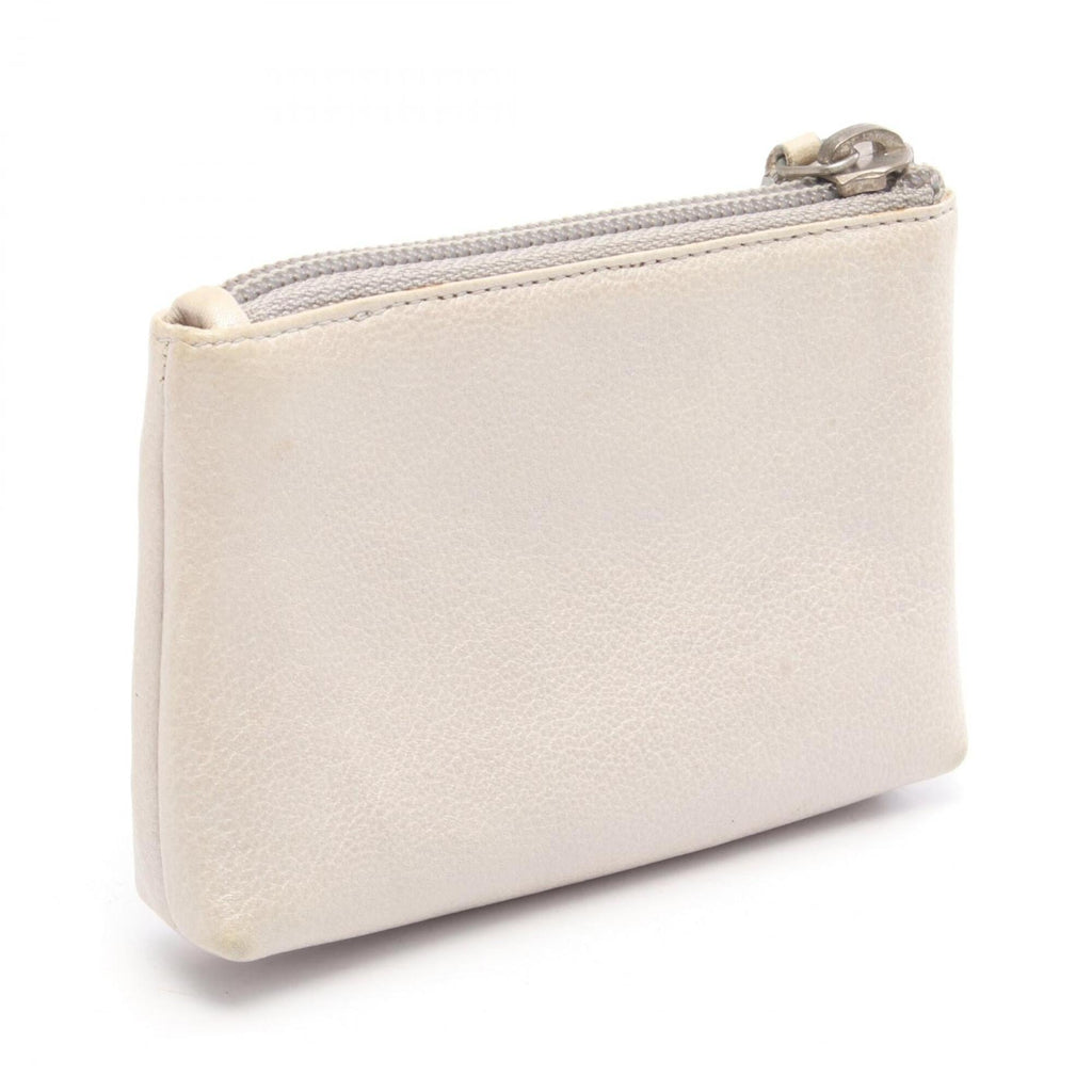Chanel Silver Leather Coin Purse/Coin Case