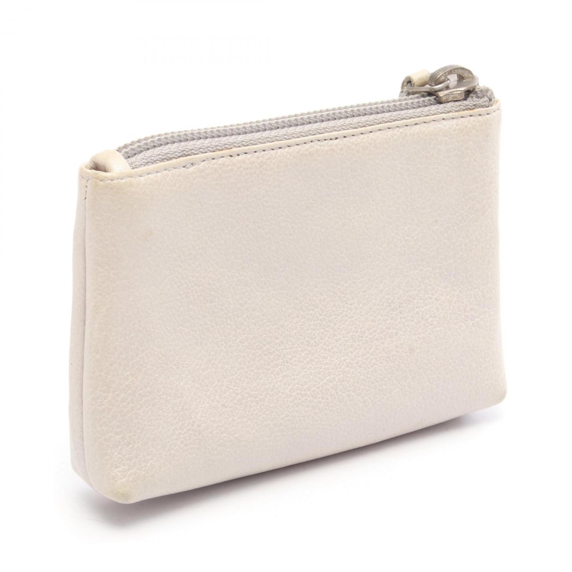 Chanel Silver Leather Coin Purse/Coin Case