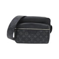 Louis Vuitton Taigarama Black Coated Canvas Leather Shoulder Bag