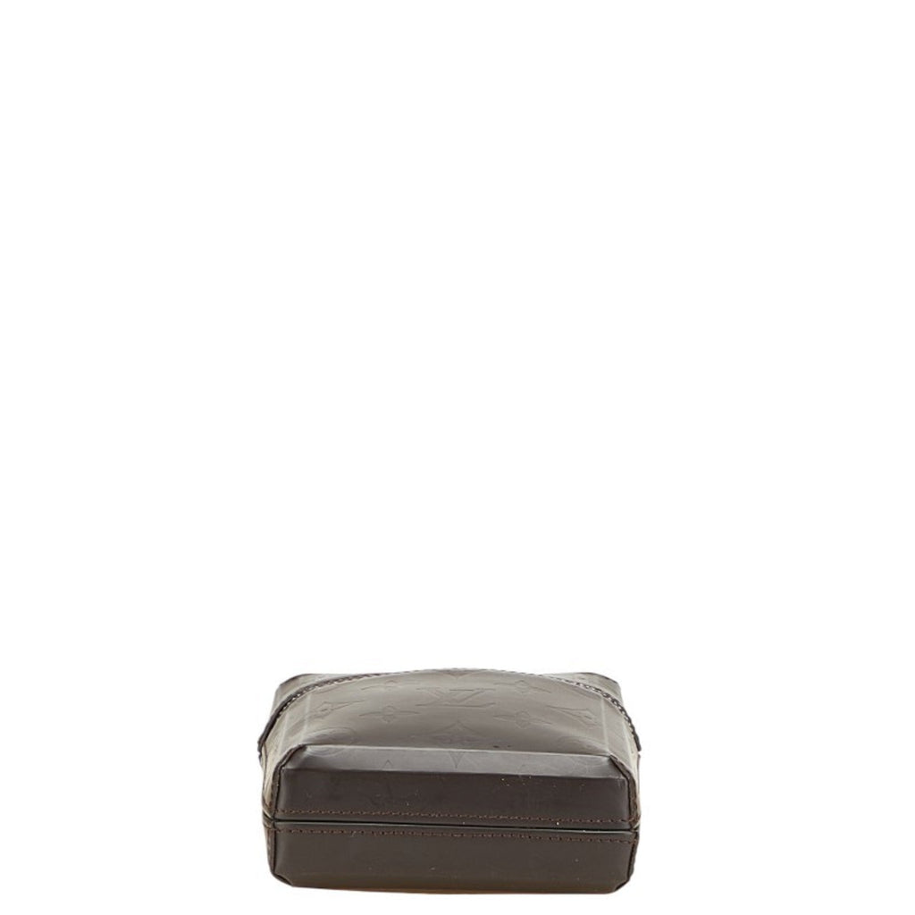 Louis Vuitton Monogram Glace Brown Leather Pouch