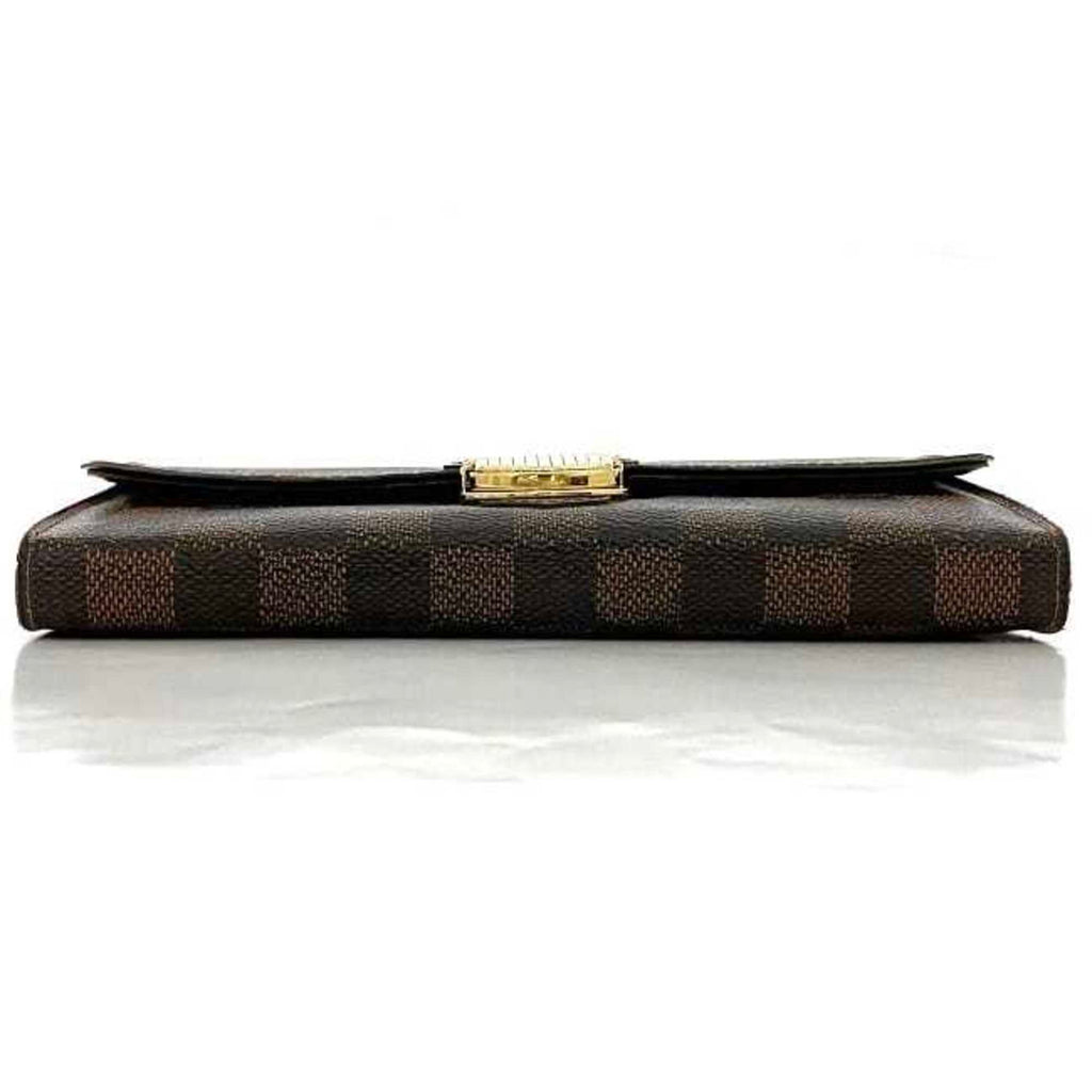 Louis Vuitton Damier Brown Damier Canvas Ebene Damier Canvas Long Wallet