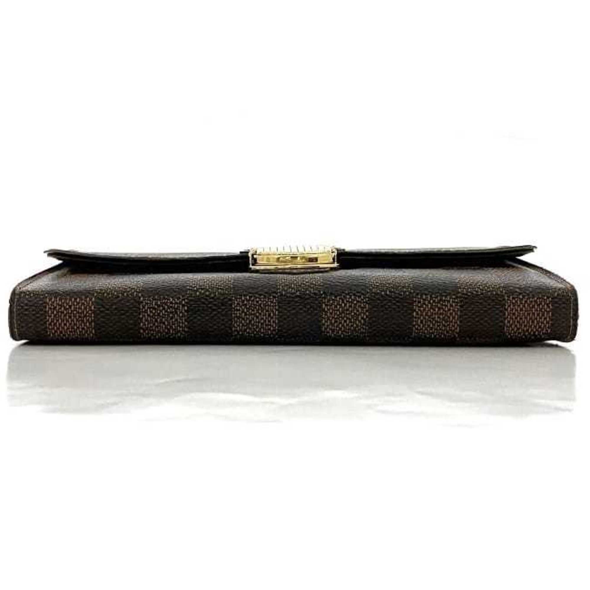Louis Vuitton Damier Brown Damier Canvas Ebene Damier Canvas Long Wallet