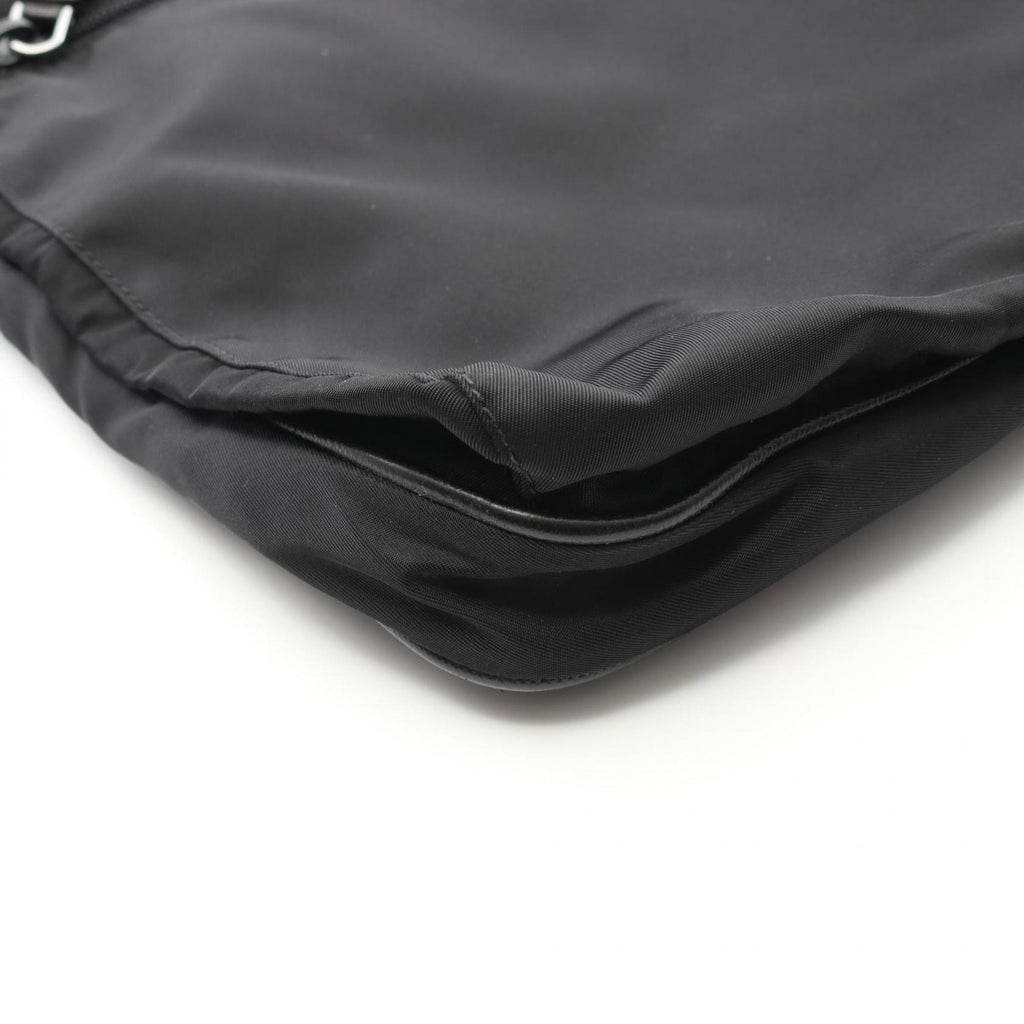 Prada Black Nylon Leather Shoulder Bag