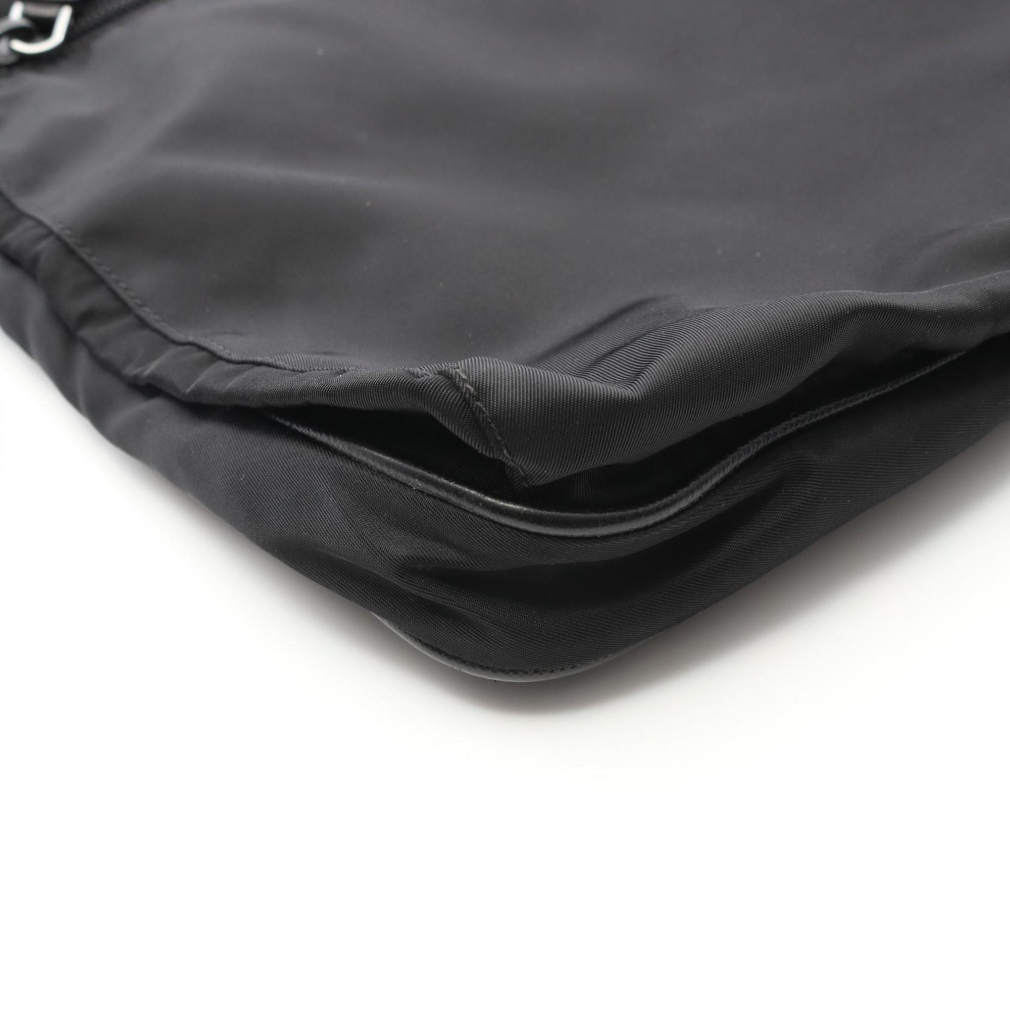 Prada Black Nylon Leather Shoulder Bag