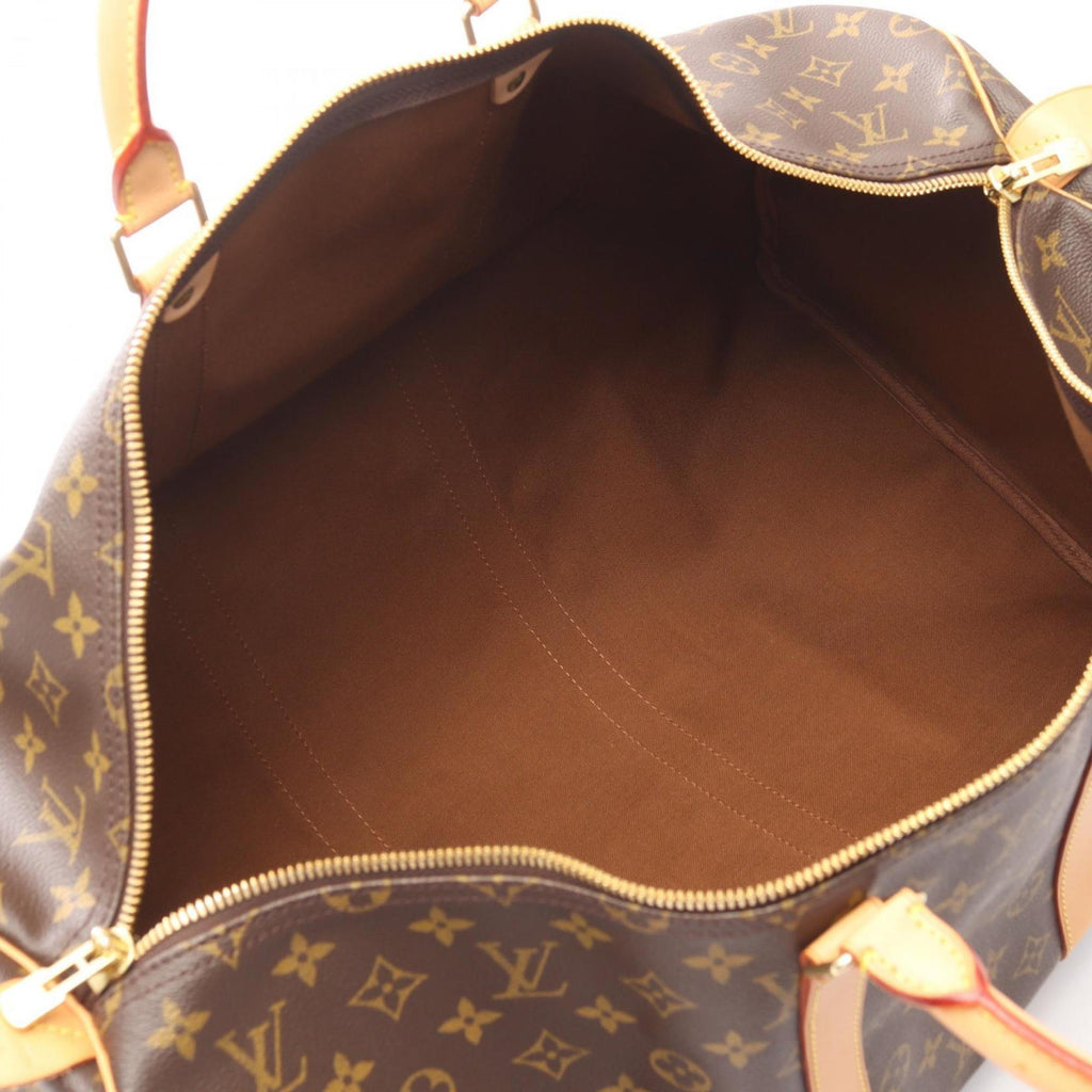 Louis Vuitton Brown Coated Canvas Leather Boston Bag Handbag