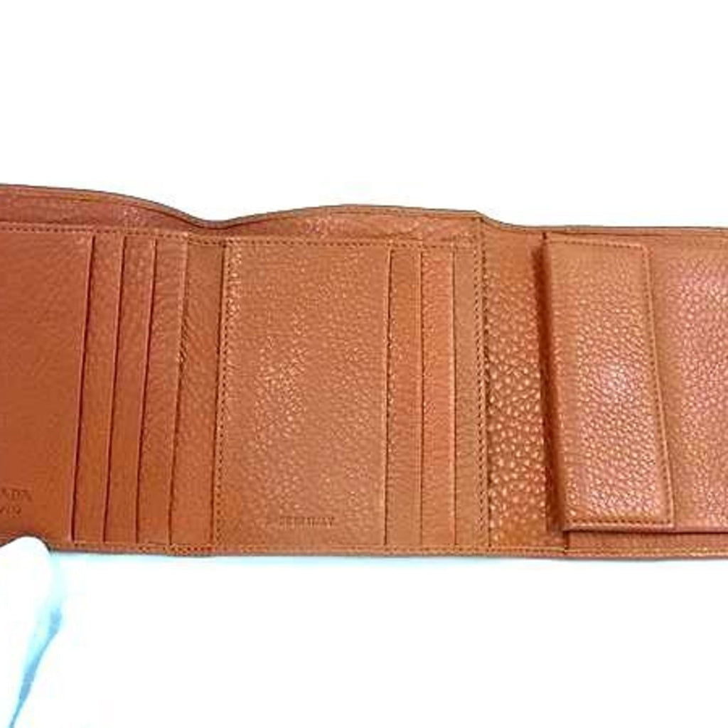 Prada Brown Leather Wallet (Tri-Fold)
