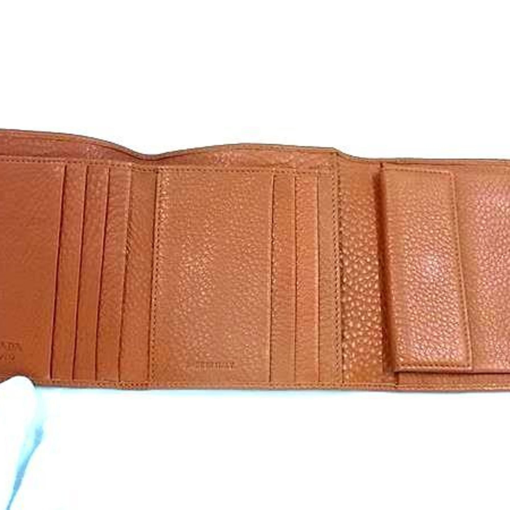 Prada Brown Leather Wallet (Tri-Fold)