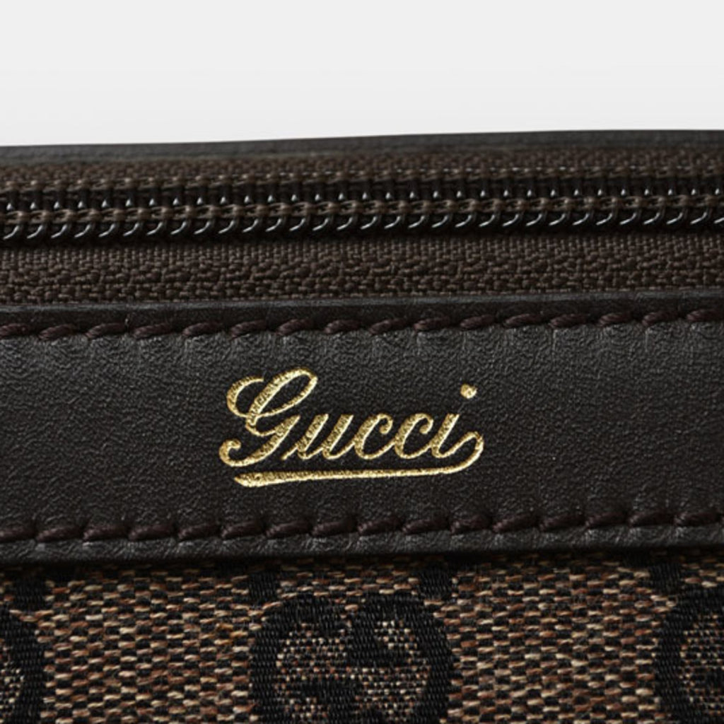 Gucci Black Dark Brown Gg Canvas Shopping Bag Tote Bag (Pre-Owned)