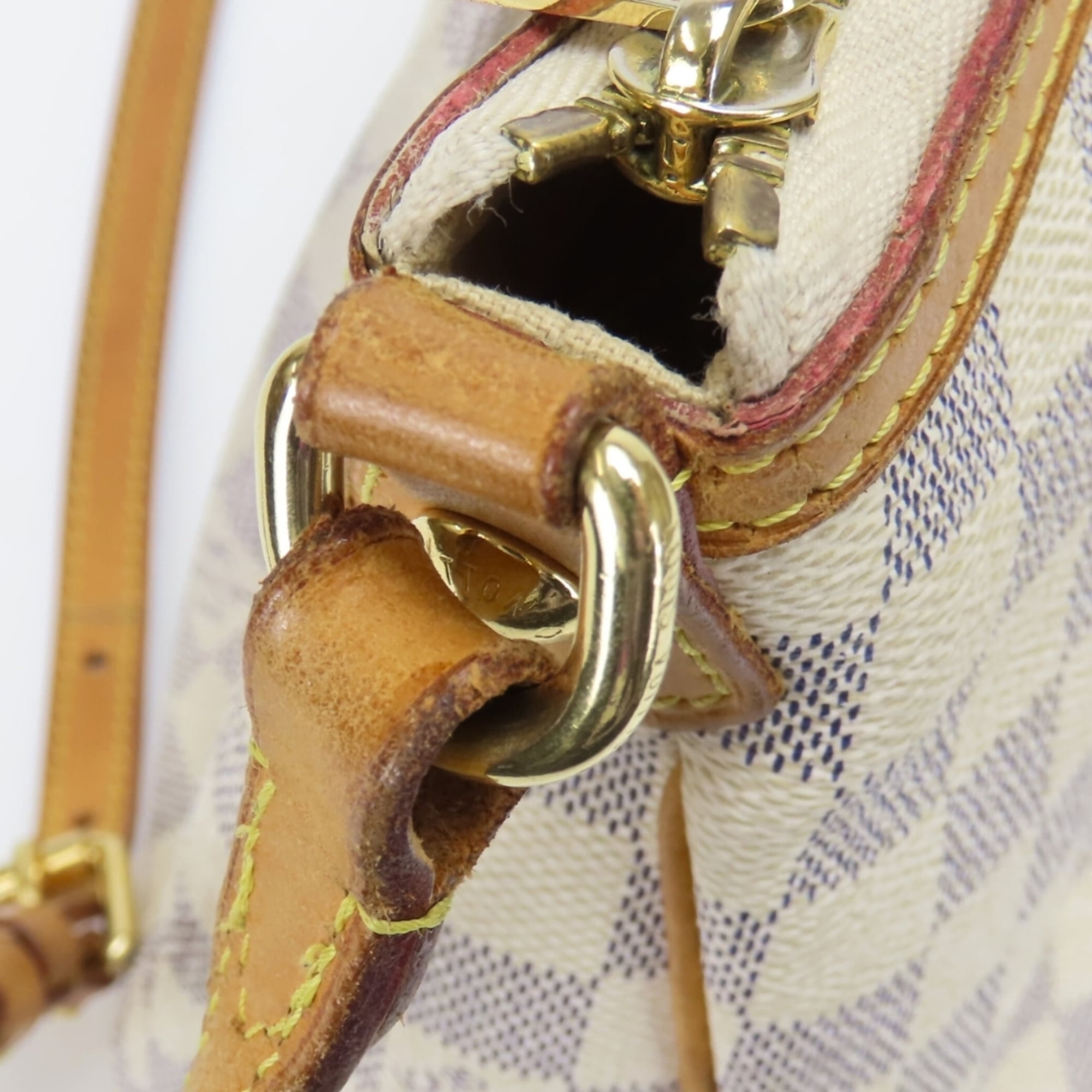 Louis Vuitton White Damier Azur Leather Shoulder Bag