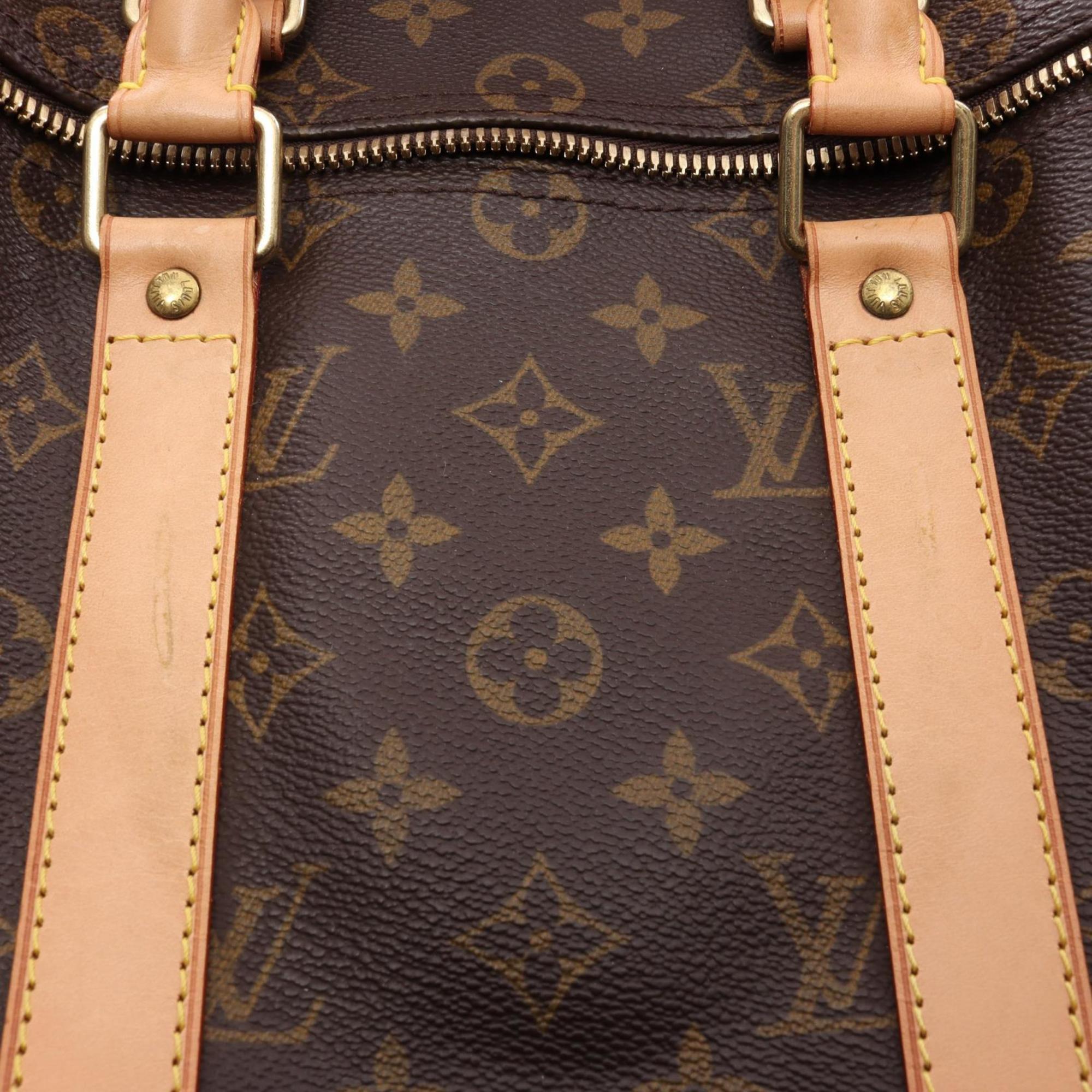 Louis Vuitton Brown Coated Canvas Leather Boston Bag