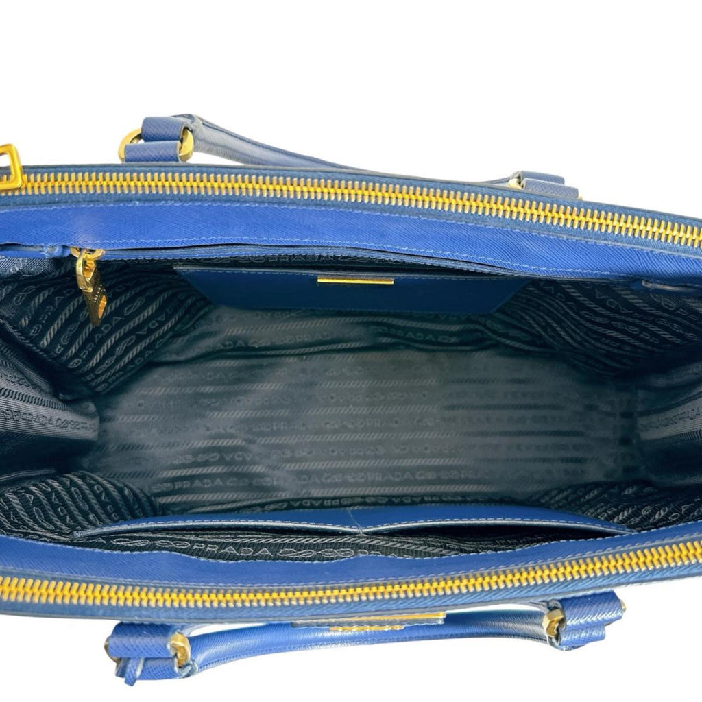 Prada Blue Leather Handbag Shoulder Bag
