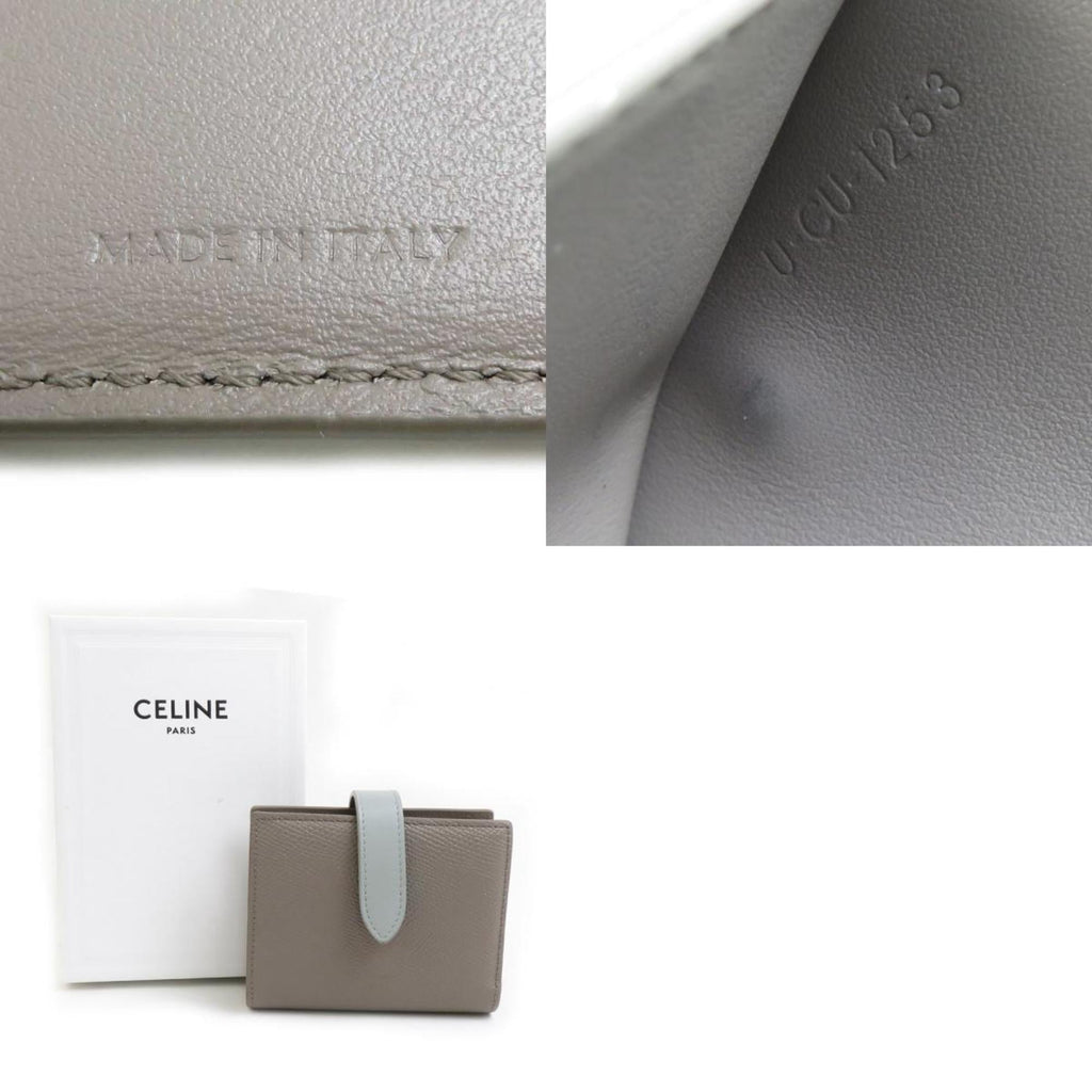 Celine Blue Gray Grayish Leather Wallet (Bi-Fold)