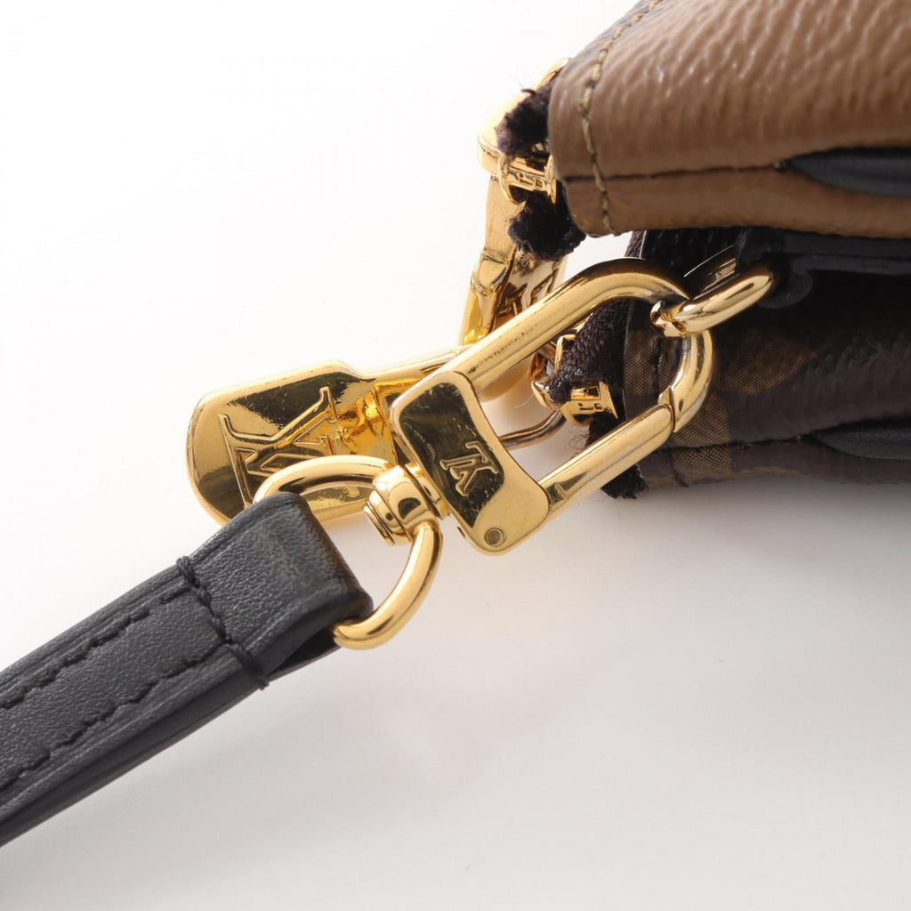 Louis Vuitton Beige Brown Monogram Reverse Pvc Coated Canvas Leather Pochette Shoulder Bag