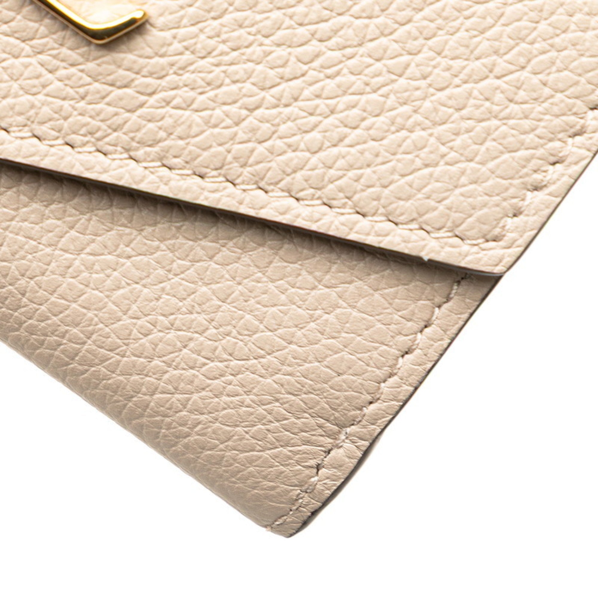 Louis Vuitton Grayish Leather Wallet (Tri-Fold)