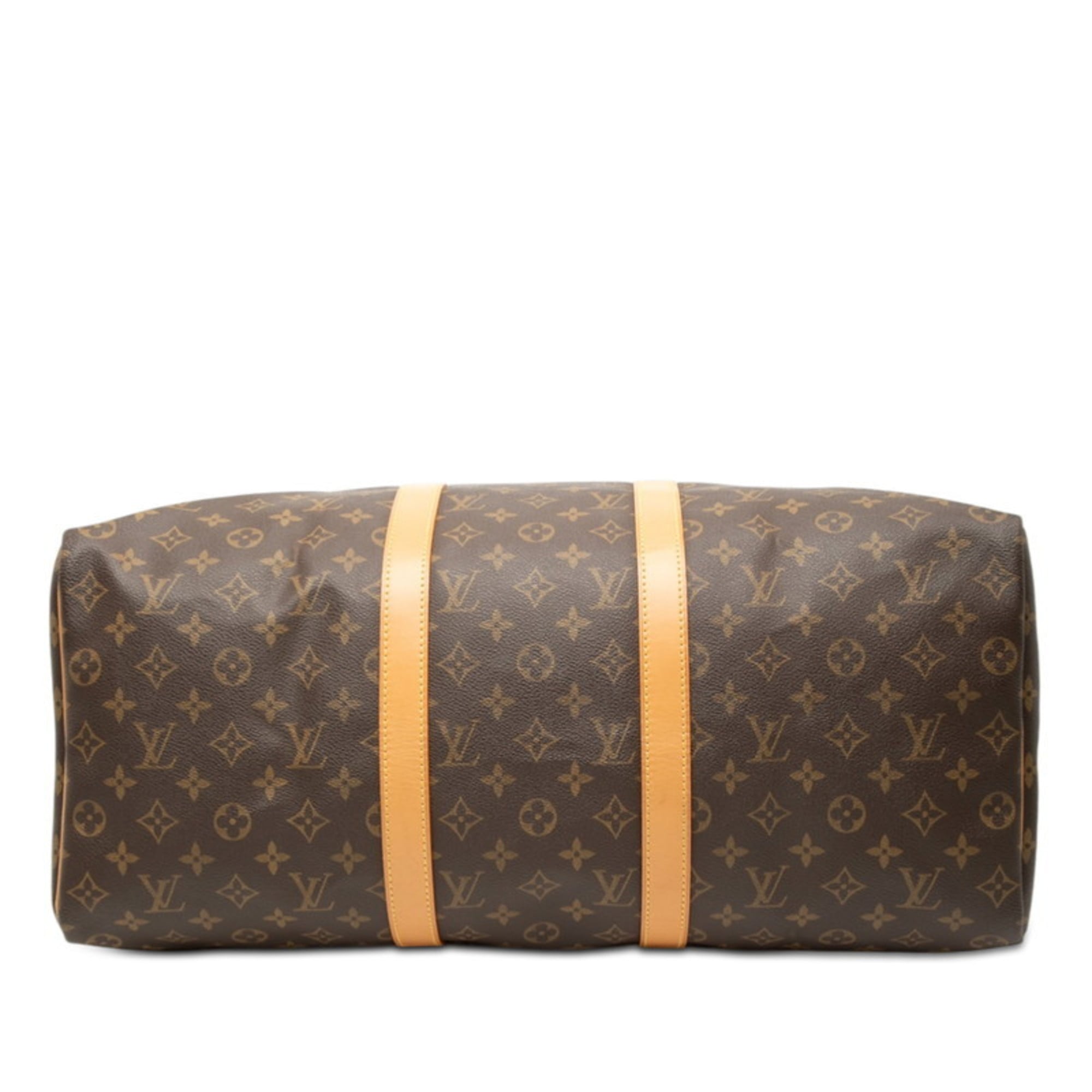 Louis Vuitton Brown Pvc Leather Boston Bag Handbag