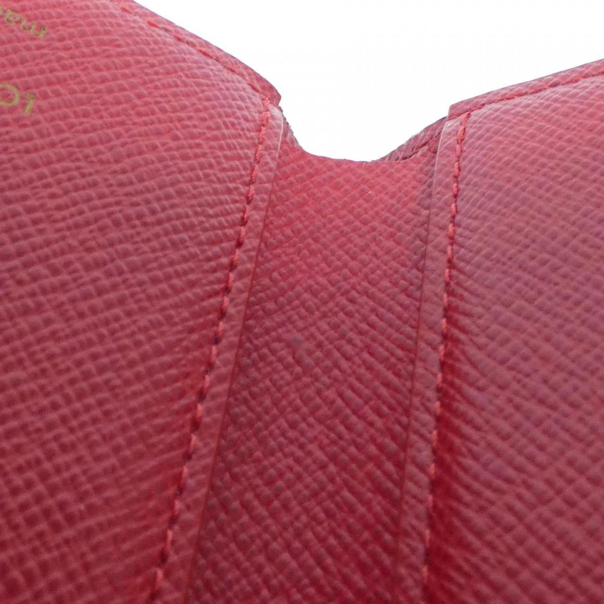 Louis Vuitton Ebene Rouge Coated Canvas Wallet (Tri-Fold)