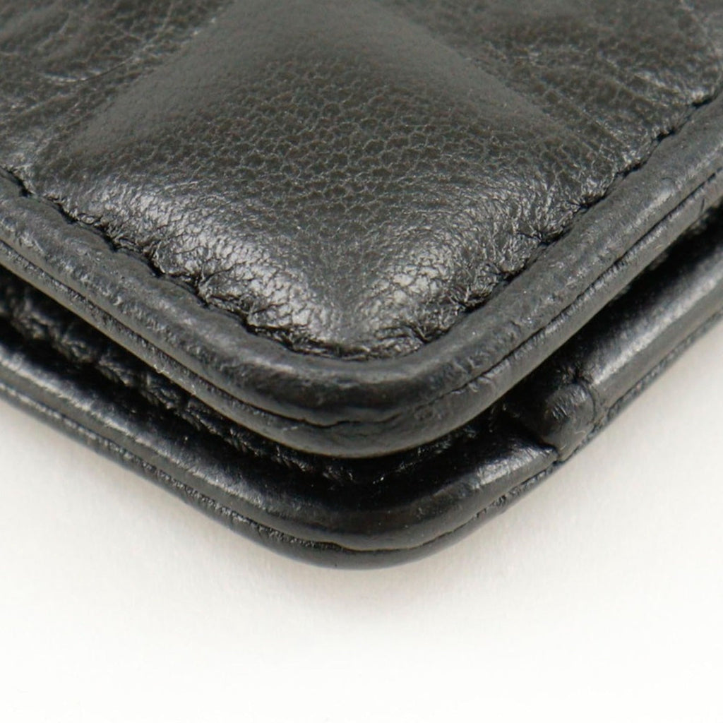 Chanel Black Leather Long Wallet (Bi-Fold)