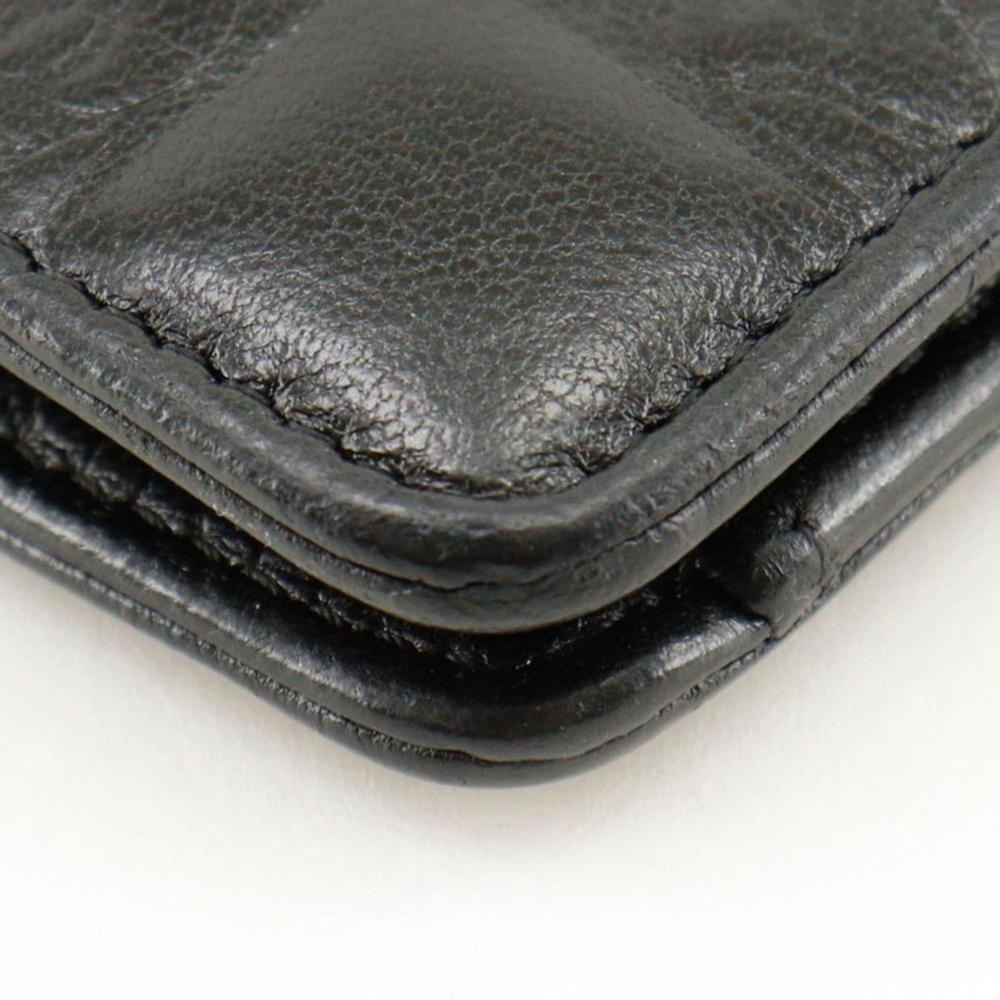 Chanel Black Leather Long Wallet (Bi-Fold)