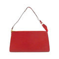Louis Vuitton Red Color Leather Pochette Pouch