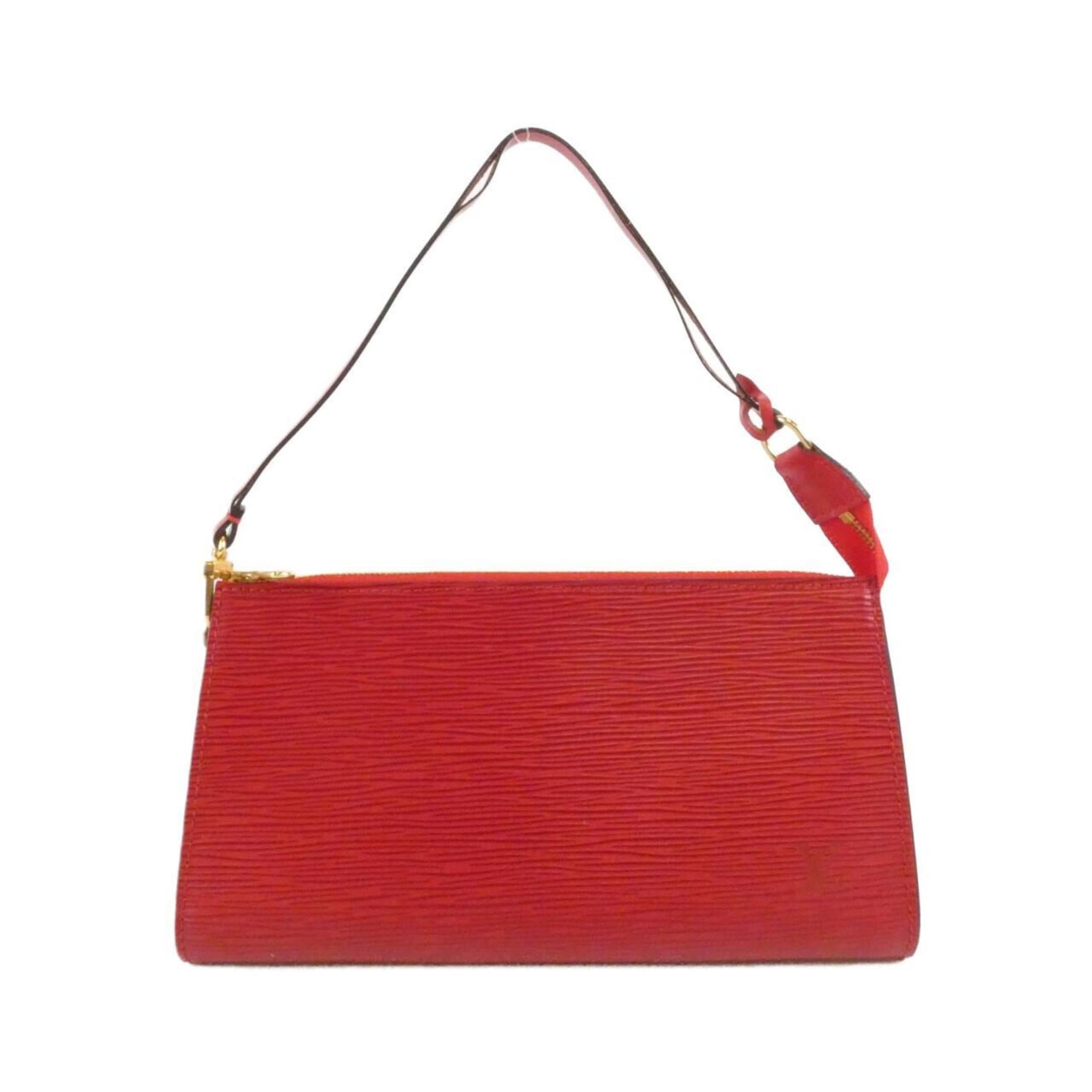 Louis Vuitton Red Color Leather Pochette Pouch