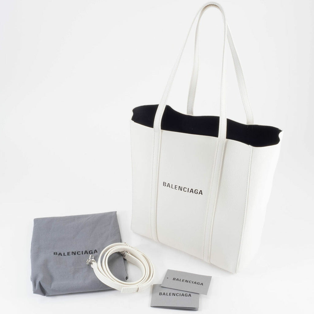 Balenciaga White Leather Shoulder Bag Tote