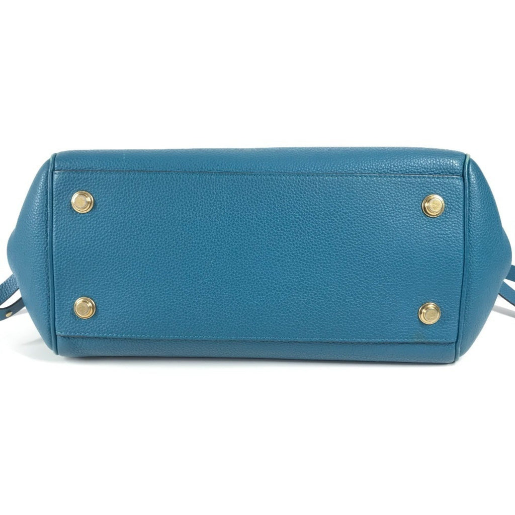 Louis Vuitton Blue Leather Shoulder Bag Tote Bag