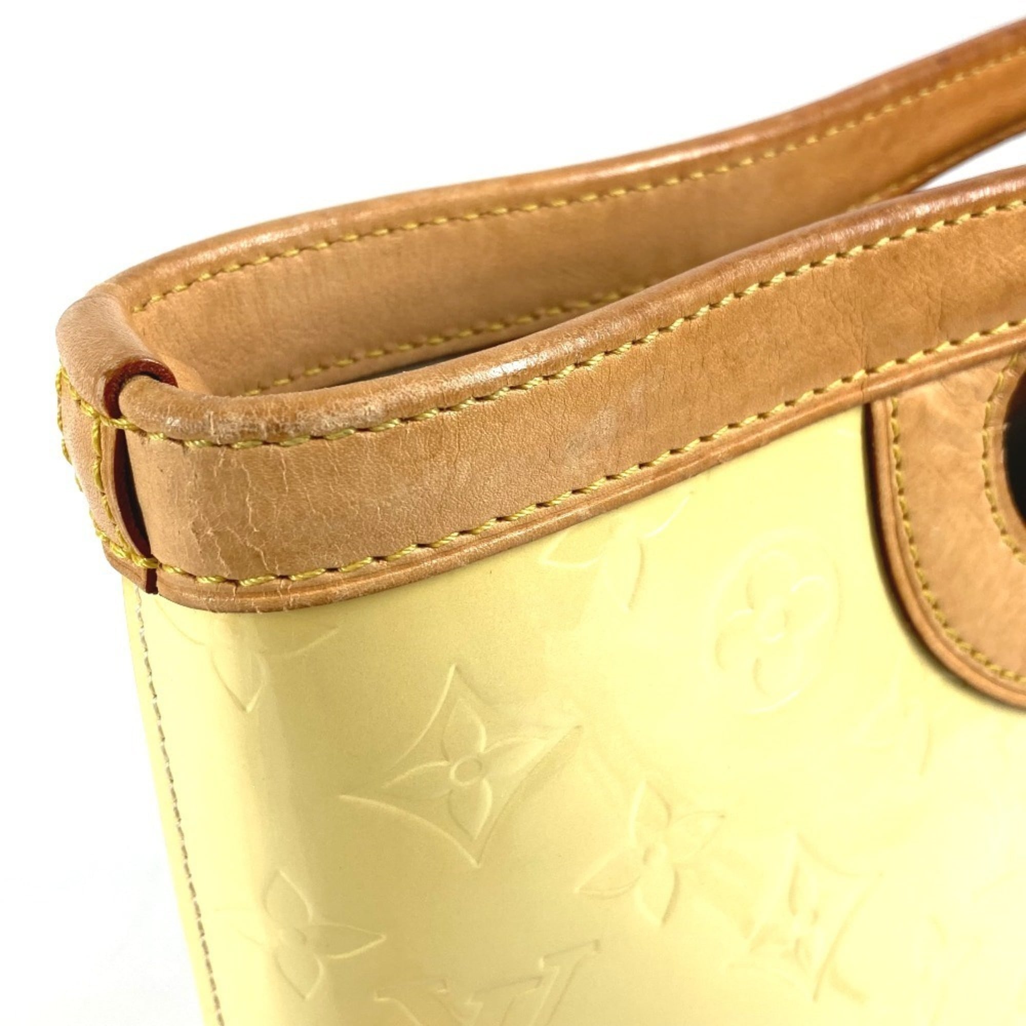 Louis Vuitton White Yellow Monogram Vernis Canvas Handbag