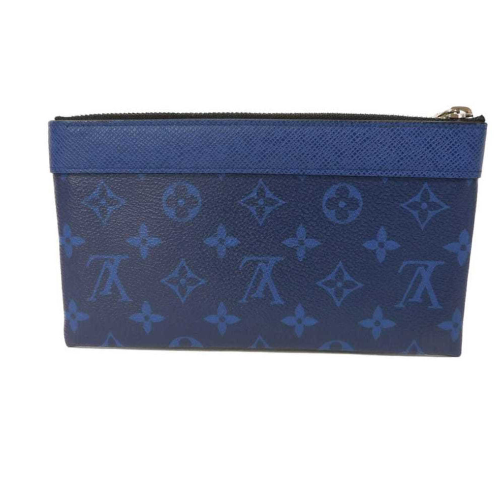 Louis Vuitton Blue Cobalt Monogram Monogram Cobalt Taiga Leather Leather Canvas Monogram Pochette Pouch