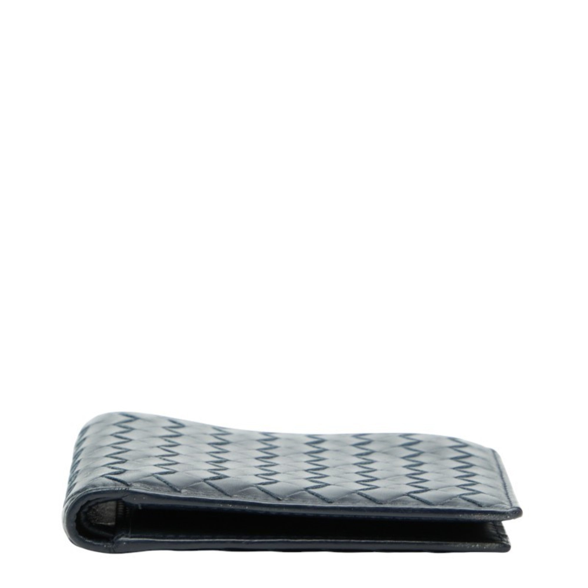 Bottega Veneta Navy Leather Bill Wallet (Bi-Fold)
