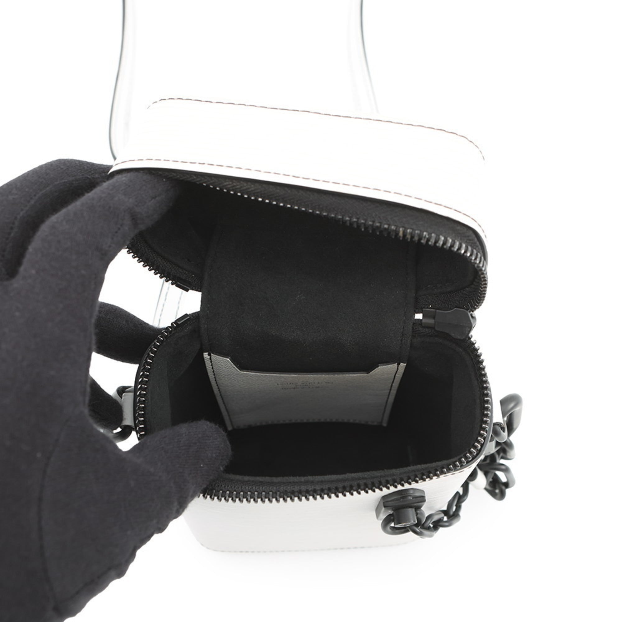 Louis Vuitton Epi Black Blanc White Epi Leather Shoulder Bag