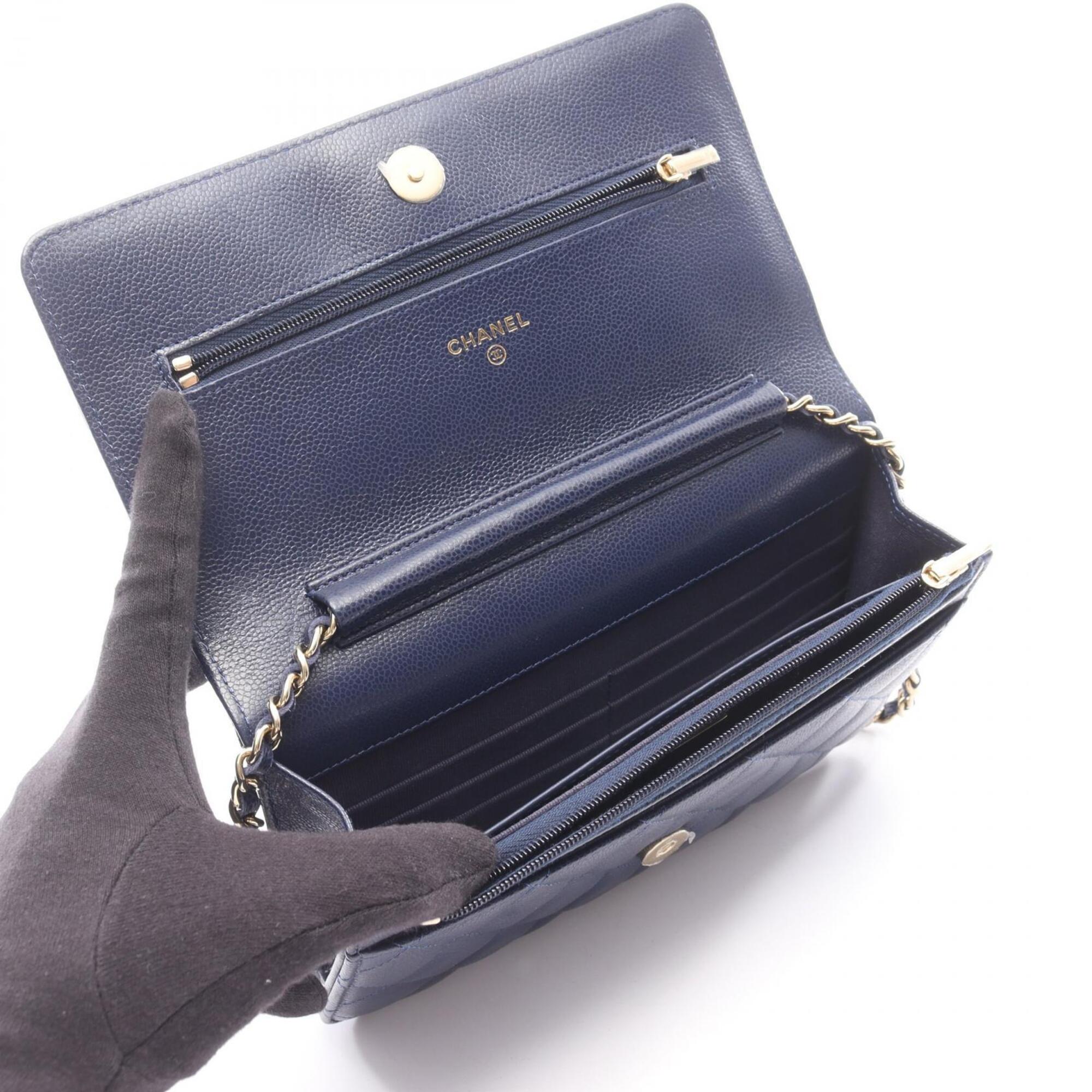Chanel Navy Grained Calfskin Handbag Shoulder Bag