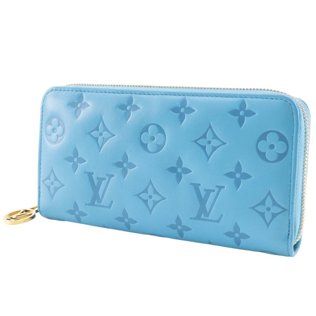Louis Vuitton Blue Turquoise Leather Long Wallet