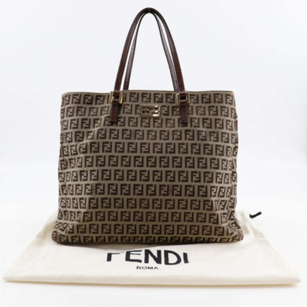 Fendi Brown Nylon Canvas Handbag