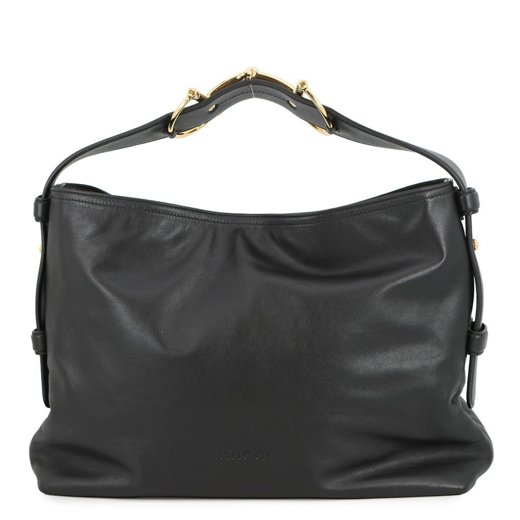 Gucci Black Leather Handbag Tote Bag (Pre-Owned)