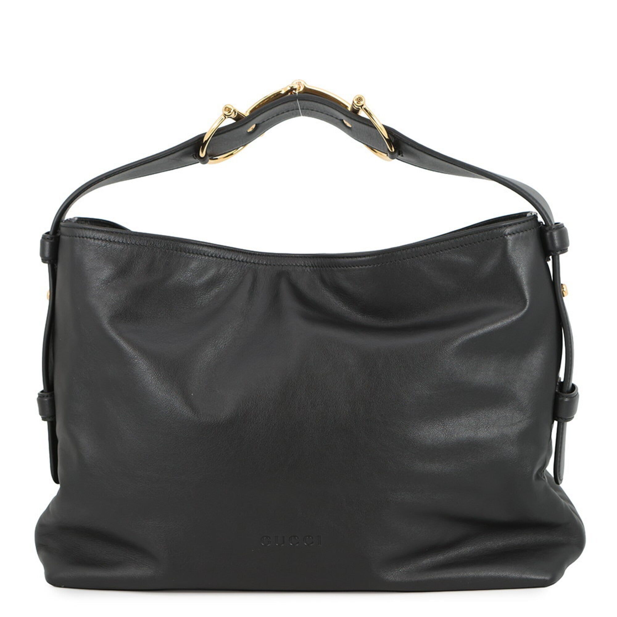 Gucci Black Leather Handbag Tote Bag (Pre-Owned)