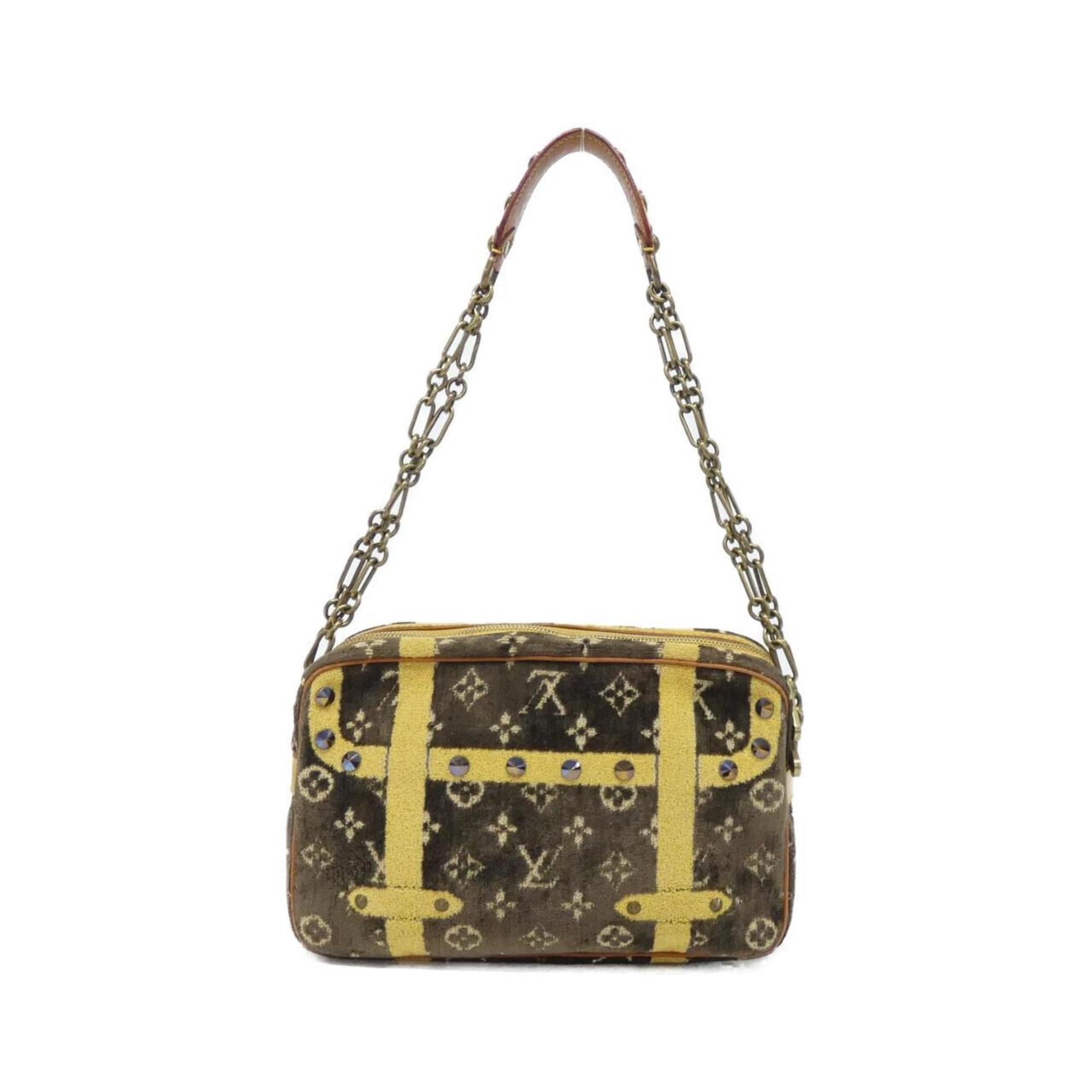 Louis Vuitton Brown Marron Pile Fabric Shoulder Bag