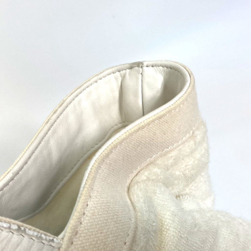 Chanel White Cotton Leather Beach Bag Shoulder Bag Tote Bag