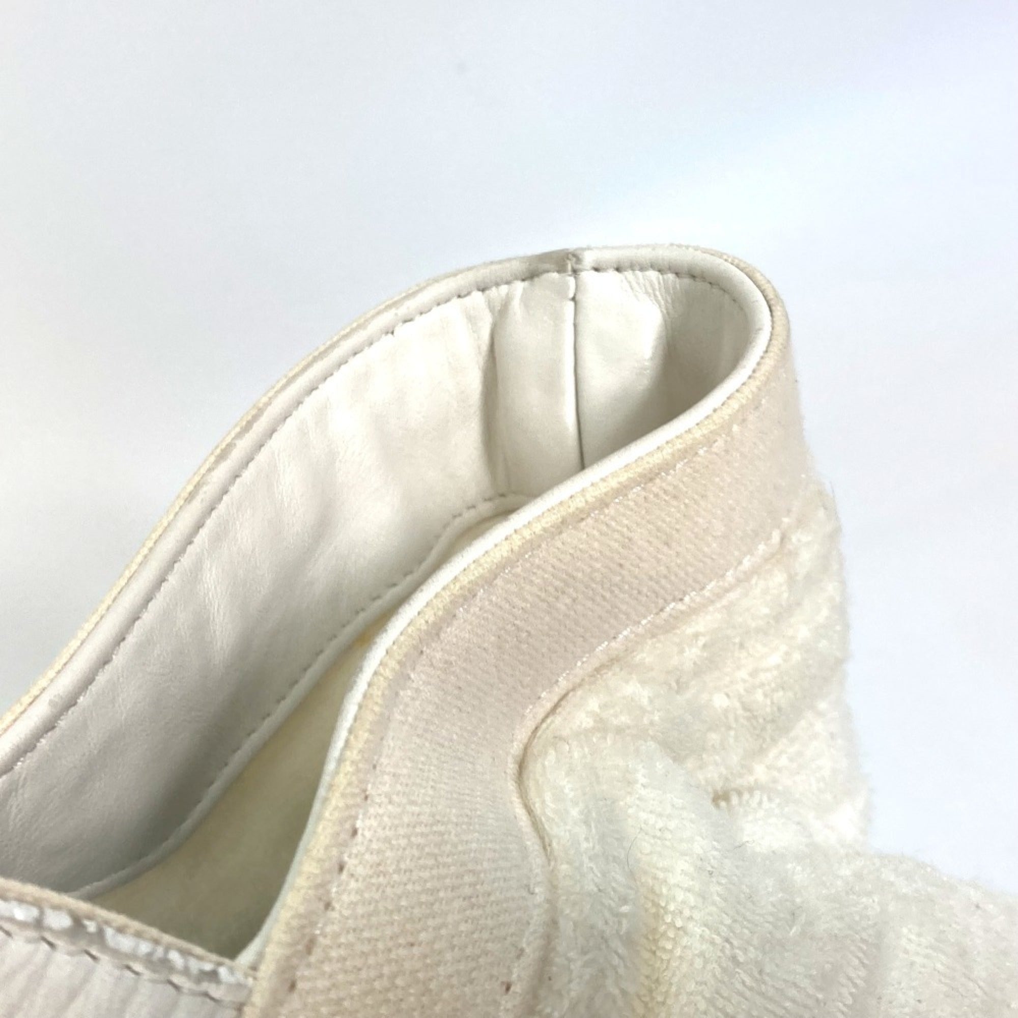 Chanel White Cotton Leather Beach Bag Shoulder Bag Tote Bag