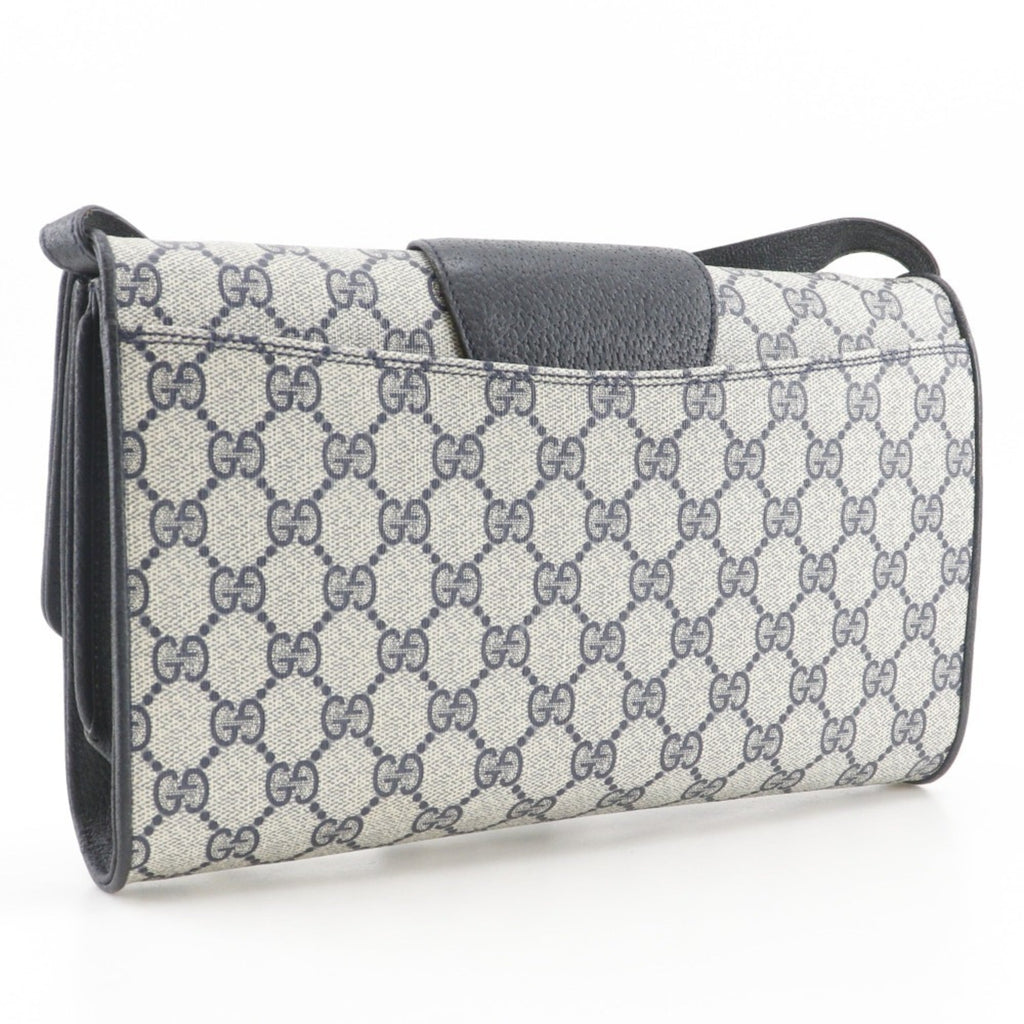 Gucci Gray Navy Gg Plus Shoulder Bag (Pre-Owned)