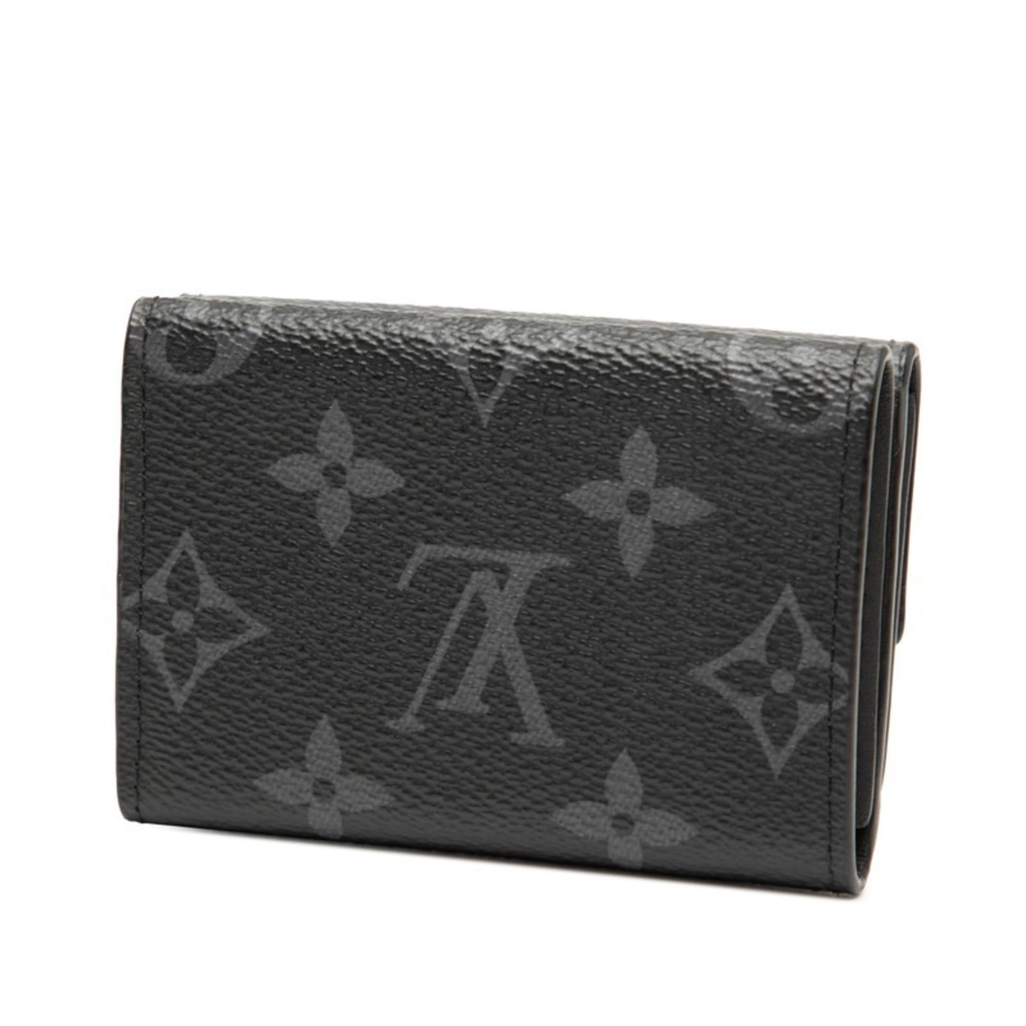 Louis Vuitton Black Pvc Leather Wallet (Tri-Fold)